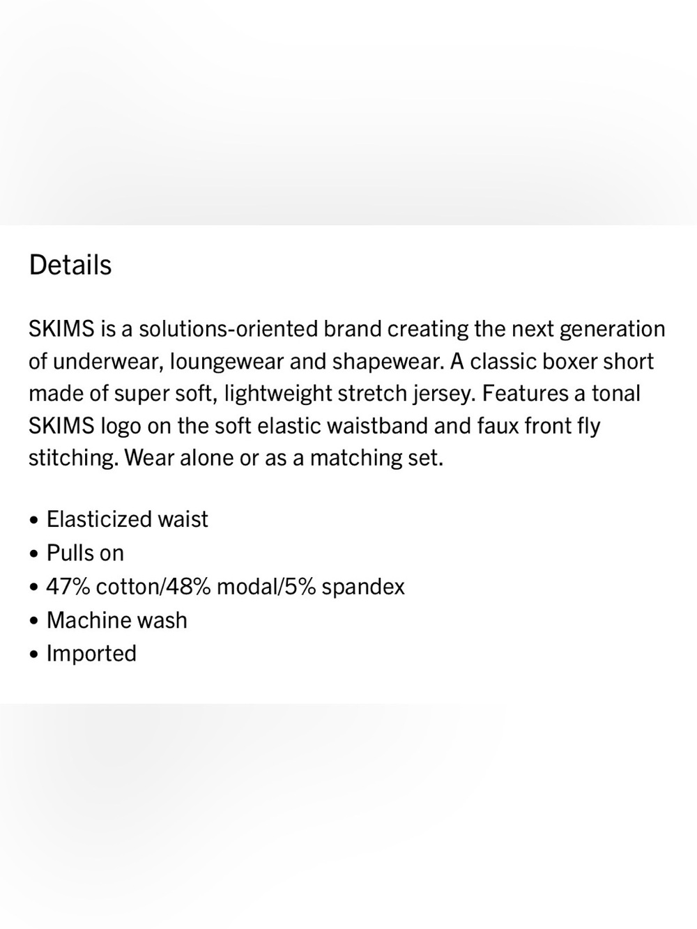 NWT SKIMS Black Cotton Ribbed Boxer - Picture 10 of 11